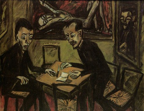 Erich Heckel, Two men at the table (1912)
