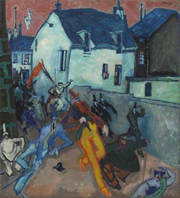 Lyonel Feininger (1871–1956) , Uprising (1910)