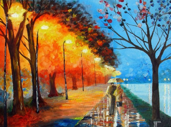 Leonid Afremov, Oil painting
