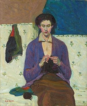Grace Cossington Smith, Γυναίκα που πλέκει κάλτσες (1915)